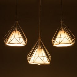 EIFFEL 61570 Vintage Κρεμαστό Φωτιστικό Οροφής με Ντουί 3 x E27 AC 220-240V IP20 - Λευκό - Μ68 x Π25 x Υ130cm