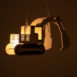 EXCAVATOR 61579 Παιδικό Κρεμαστό Φωτιστικό Οροφής με Ντουί 1 x E27 AC 220-240V IP20 - Κίτρινο & Μαύρο - Μ45 x Π15.5 x Υ27cm