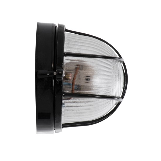 BOATLIGHT 61583 Vintage Φωτιστικό Καραβοχελώνα Τοίχου - Απλίκα με Ντουί 1 x E27 AC 220-240V Αδιάβροχο IP65 - Μαύρο Ματ - Μ21 x Π10.4 x Υ9cm