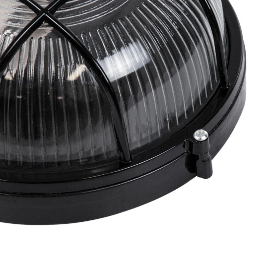 BOATLIGHT 61586 Vintage Φωτιστικό Καραβοχελώνα Τοίχου & Οροφής με Ντουί 1 x E27 AC 220-240V Αδιάβροχο IP65 - Μαύρο Ματ - Μ17.5 x Π17.5 x Υ9cm