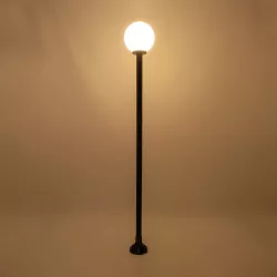 AGROS 61597 Φωτιστικό Κολωνάκι Κήπου με Ντουί 1 x E27 AC 220-240V Αδιάβροχο IP65 - Λευκό & Μάυρο - Μ30 x Π30 x Υ240cm