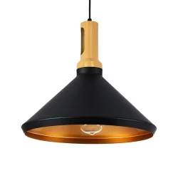 CALYPSO 01334-A Μοντέρνο Κρεμαστό Φωτιστικό Οροφής με Ντουί 1 x E27 AC 220-240V IP20 - Μαύρο & Μπρούτζινο - Μ36 x Π36 x Υ30cm