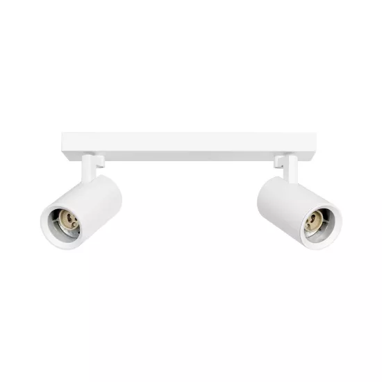 kelvo® SPOTA KLV-101-0137 Κινούμενο Φωτιστικό Σποτ Οροφής για 2 Λάμπες MR16 με Ντουί GU10 AC 220-240V IP20 - Λευκό Ματ - Μ30 x Π6 x Υ14.5cm