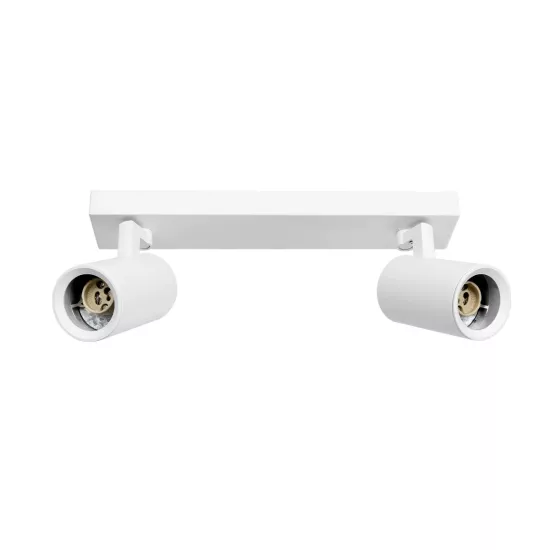 kelvo® SPOTA KLV-101-0137 Κινούμενο Φωτιστικό Σποτ Οροφής για 2 Λάμπες MR16 με Ντουί GU10 AC 220-240V IP20 - Λευκό Ματ - Μ30 x Π6 x Υ14.5cm