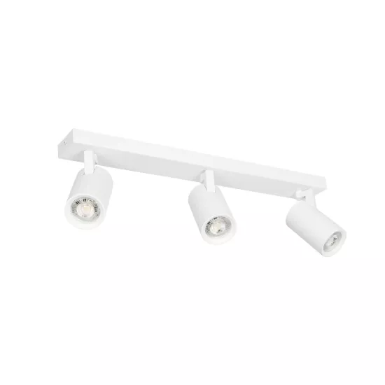 kelvo® SPOTA KLV-101-0139 Κινούμενο Φωτιστικό Σποτ Οροφής για 3 Λάμπες MR16 με Ντουί GU10 AC 220-240V IP20 - Λευκό Ματ - Μ48 x Π6.2 x Υ14cm