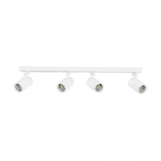 kelvo® SPOTA KLV-101-0141 Κινούμενο Φωτιστικό Σποτ Οροφής για 4 Λάμπες MR16 με Ντουί GU10 AC 220-240V IP20 - Λευκό Ματ - Μ64 x Π6 x Υ14cm