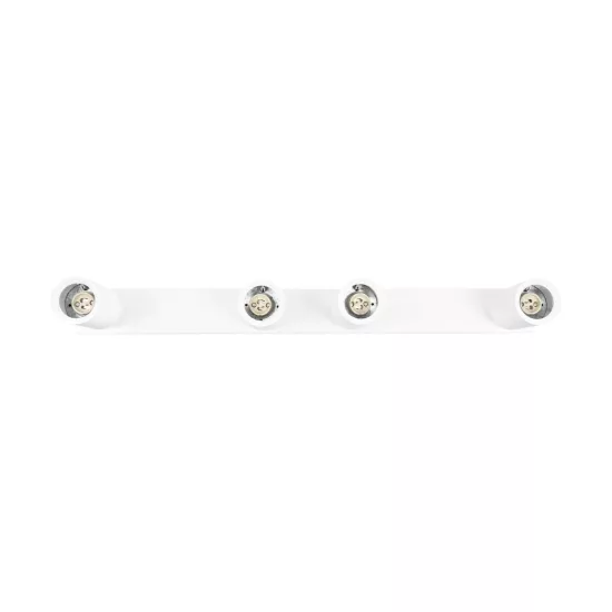 kelvo® SPOTA KLV-101-0141 Κινούμενο Φωτιστικό Σποτ Οροφής για 4 Λάμπες MR16 με Ντουί GU10 AC 220-240V IP20 - Λευκό Ματ - Μ64 x Π6 x Υ14cm