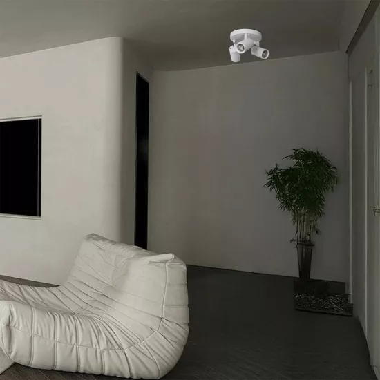 kelvo® SPOTA KLV-101-0145 Κινούμενο Φωτιστικό Σποτ Οροφής για 3 Λάμπες MR16 με Ντουί GU10 AC 220-240V IP20 - Λευκό Ματ - Μ19 x Π19 x Υ14cm