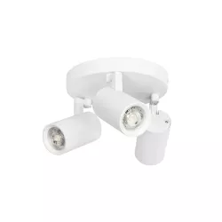 kelvo® SPOTA KLV-101-0145 Κινούμενο Φωτιστικό Σποτ Οροφής για 3 Λάμπες MR16 με Ντουί GU10 AC 220-240V IP20 - Λευκό Ματ - Μ19 x Π19 x Υ14cm