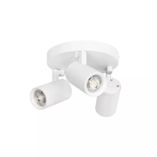 kelvo® SPOTA KLV-101-0145 Κινούμενο Φωτιστικό Σποτ Οροφής για 3 Λάμπες MR16 με Ντουί GU10 AC 220-240V IP20 - Λευκό Ματ - Μ19 x Π19 x Υ14cm