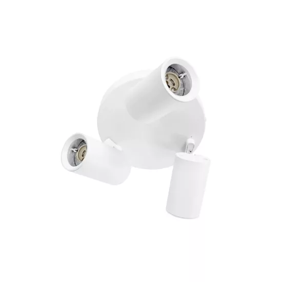 kelvo® SPOTA KLV-101-0145 Κινούμενο Φωτιστικό Σποτ Οροφής για 3 Λάμπες MR16 με Ντουί GU10 AC 220-240V IP20 - Λευκό Ματ - Μ19 x Π19 x Υ14cm