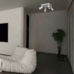 kelvo® SPOTA KLV-101-0147 Κινούμενο Φωτιστικό Σποτ Οροφής για 4 Λάμπες MR16 με Ντουί GU10 AC 220-240V IP20 - Λευκό Ματ - Μ26 x Π26 x Υ14cm