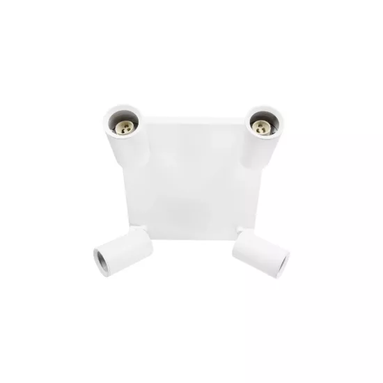 kelvo® SPOTA KLV-101-0147 Κινούμενο Φωτιστικό Σποτ Οροφής για 4 Λάμπες MR16 με Ντουί GU10 AC 220-240V IP20 - Λευκό Ματ - Μ26 x Π26 x Υ14cm