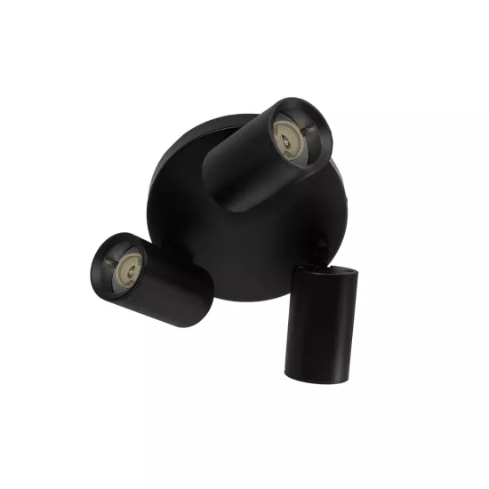 kelvo® SPOTA KLV-101-0144 Κινούμενο Φωτιστικό Σποτ Οροφής για 3 Λάμπες MR16 με Ντουί GU10 AC 220-240V IP20 - Μαύρο Ματ - Μ19 x Π19 x Υ14cm