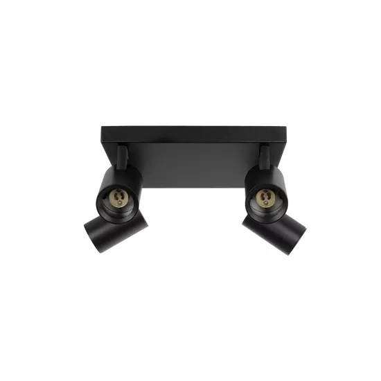 kelvo® SPOTA KLV-101-0146 Κινούμενο Φωτιστικό Σποτ Οροφής για 4 Λάμπες MR16 με Ντουί GU10 AC 220-240V IP20 - Μαύρο Ματ - Μ26 x Π26 x Υ14cm