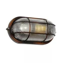 BOATLIGHT 61622 Vintage Φωτιστικό Καραβοχελώνα Τοίχου - Απλίκα με Ντουί 1 x E27 AC 220-240V Αδιάβροχο IP65 - Χάλκινο Παλαιωμένο Εφέ Σκουριάς Ματ - Μ21 x Π10.4 x Υ9cm