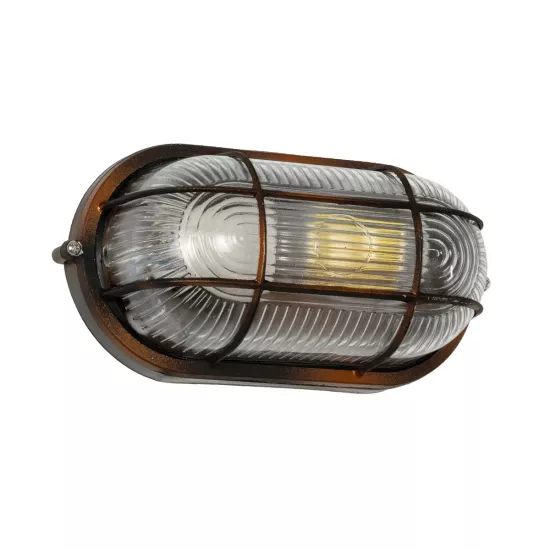 BOATLIGHT 61622 Vintage Φωτιστικό Καραβοχελώνα Τοίχου - Απλίκα με Ντουί 1 x E27 AC 220-240V Αδιάβροχο IP65 - Χάλκινο Παλαιωμένο Εφέ Σκουριάς Ματ - Μ21 x Π10.4 x Υ9cm