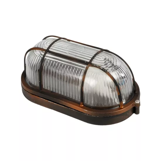 BOATLIGHT 61622 Vintage Φωτιστικό Καραβοχελώνα Τοίχου - Απλίκα με Ντουί 1 x E27 AC 220-240V Αδιάβροχο IP65 - Χάλκινο Παλαιωμένο Εφέ Σκουριάς Ματ - Μ21 x Π10.4 x Υ9cm