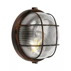 BOATLIGHT 61623 Vintage Φωτιστικό Καραβοχελώνα Τοίχου & Οροφής με Ντουί 1 x E27 AC 220-240V Αδιάβροχο IP65 - Χάλκινο Παλαιωμένο Εφέ Σκουριάς Ματ - Μ17.5 x Π17.5 x Υ9cm