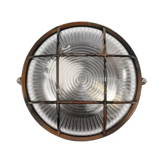 BOATLIGHT 61623 Vintage Φωτιστικό Καραβοχελώνα Τοίχου & Οροφής με Ντουί 1 x E27 AC 220-240V Αδιάβροχο IP65 - Χάλκινο Παλαιωμένο Εφέ Σκουριάς Ματ - Μ17.5 x Π17.5 x Υ9cm