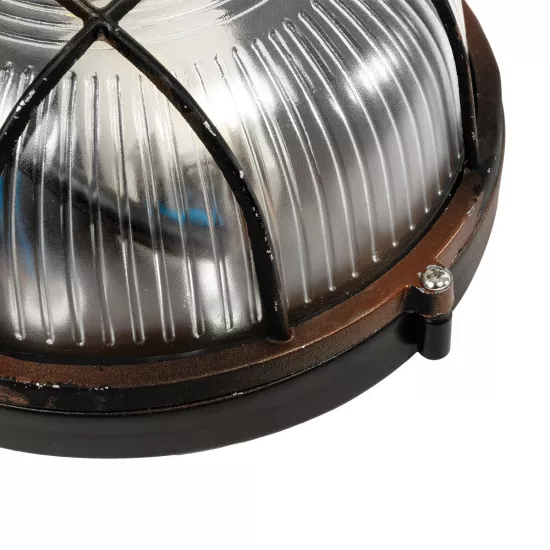 BOATLIGHT 61623 Vintage Φωτιστικό Καραβοχελώνα Τοίχου & Οροφής με Ντουί 1 x E27 AC 220-240V Αδιάβροχο IP65 - Χάλκινο Παλαιωμένο Εφέ Σκουριάς Ματ - Μ17.5 x Π17.5 x Υ9cm