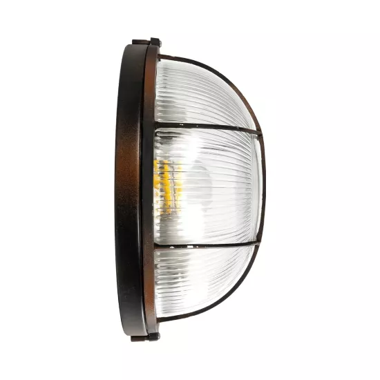 BOATLIGHT 61624 Vintage Φωτιστικό Καραβοχελώνα Τοίχου & Οροφής με Ντουί 2 x E27 AC 220-240V Αδιάβροχο IP65 - Χάλκινο Παλαιωμένο Εφέ Σκουριάς Ματ - Μ24 x Π24 x Υ11cm