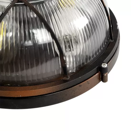 BOATLIGHT 61624 Vintage Φωτιστικό Καραβοχελώνα Τοίχου & Οροφής με Ντουί 2 x E27 AC 220-240V Αδιάβροχο IP65 - Χάλκινο Παλαιωμένο Εφέ Σκουριάς Ματ - Μ24 x Π24 x Υ11cm