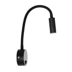 GOOSE 61690 Μοντέρνο Φωτιστικό Τοίχου - Απλίκα Ξενοδοχείου Reading Light LED 3W 300lm 36° AC 220-240V IP20 Θερμό Λευκό 2700K - CREE XPE Chip & TÜV SÜD Driver - Μαύρο Ματ - Μ6.5 x Π15 x Υ24.5cm - 3 Χρόνια Εγγύηση