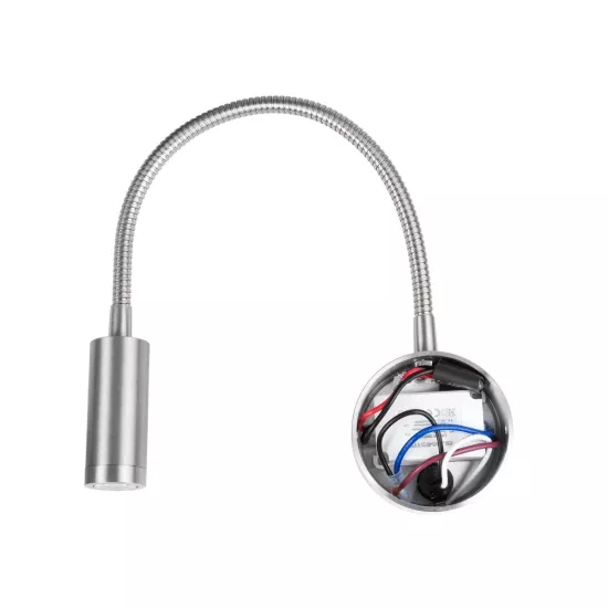 GOOSE 61691 Φωτιστικό Τοίχου - Απλίκα LED 3W 300lm 36° AC 220-240V IP20 - Reading Light - Θερμό Λευκό 2700K Ασημί Αλουμίνιο - Μ6.5 x Π22.5 x Υ23cm - 5 Xρόνια Εγγύηση GOOSE 61691 Φωτιστικό Τοίχου - Απλίκα LED 3W 300lm 36° AC 220-240V IP20 - Reading Light - Θερμό Λευκό 2700K Ασημί Αλουμίνιο - Μ6.5 x Π22.5 x Υ23cm - 5 Xρόνια Εγγύηση