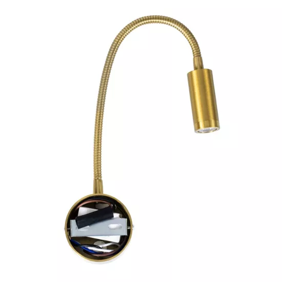 GOOSE 61692 Μοντέρνο Φωτιστικό Τοίχου - Απλίκα Ξενοδοχείου Reading Light LED 3W 300lm 36° AC 220-240V IP20 Θερμό Λευκό 2700K - CREE XPE Chip & TÜV SÜD Driver - Χρυσό Βούρτσας - Μ6.5 x Π15 xΥ24.5cm - 3 Χρόνια Εγγύηση