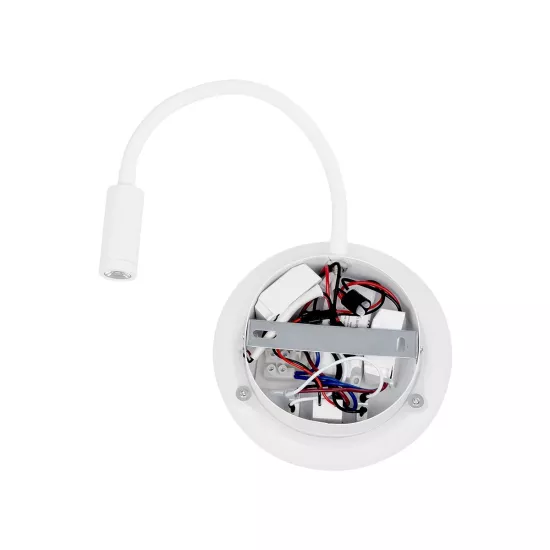 GOOSE 61693 Μοντέρνο Φωτιστικό Τοίχου - Απλίκα Ξενοδοχείου Reading Light με Φορτιστή USB 3A LED 6W 600lm 36° & 360° AC 220-240V IP20 Θερμό Λευκό 2700K - CREE XPE & Lumileds SMD Chip - Λευκό Ματ - Μ15.5 x Π15 x Υ30.5cm - 3 Χρόνια Εγγύηση