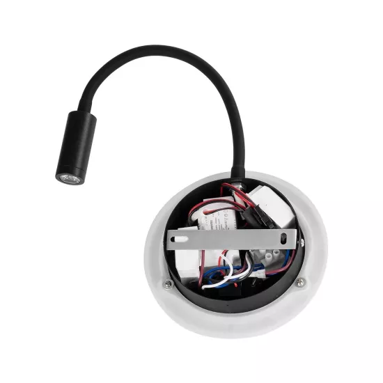 GOOSE 61695 Μοντέρνο Φωτιστικό Τοίχου - Απλίκα Ξενοδοχείου Reading Light με Φορτιστή USB 3A LED 6W 600lm 36° & 360° AC 220-240V IP20 Θερμό Λευκό 2700K - CREE XPE & Lumileds SMD Chip - Μαύρο Ματ - Μ15.5 x Π15 x Υ30.5cm - 3 Χρόνια Εγγύηση