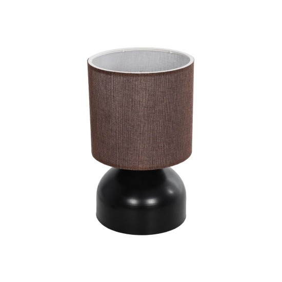 RUBIK 204-0060 Μοντέρνο Επιτραπέζιο Φωτιστικό Πορτατίφ με Ντουί 1 x E27 AC 220-240V IP20 - Μαύρο & Καφέ - Μ18 x Π18 x Υ30cm