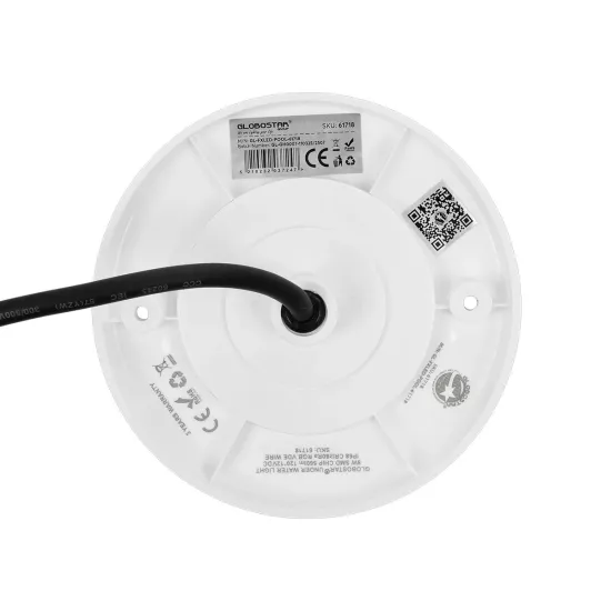 POOLARTY 61718 Υποβρύχιο Φωτιστικό για Σιντριβάνια/Πισίνες LED 8W 560lm 120° DC 12V Αδιάβροχο IP68 RGB Dimmable - Bridgelux SMD Chip - 1m VDE Rubber Καλώδιο - Μ13 x Π13 x Υ2cm - 3 Χρόνια Εγγύηση