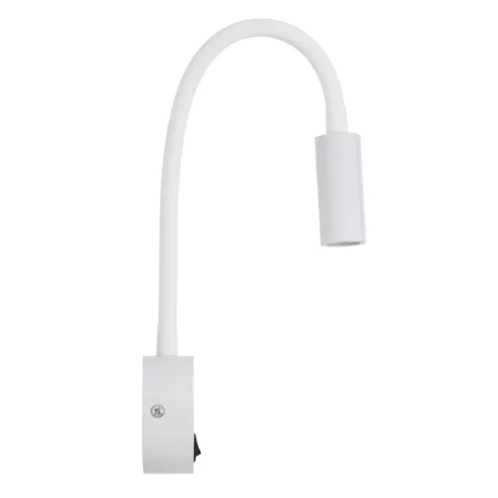 GOOSE 61688 Μοντέρνο Φωτιστικό Τοίχου - Απλίκα Ξενοδοχείου Reading Light LED 3W 300lm 36° AC 220-240V IP20 Θερμό Λευκό 2700K - CREE XPE Chip & TÜV SÜD Driver - Λευκό Ματ - Μ6.5 x Π15 x Υ24.5cm - 3 Χρόνια Εγγύηση