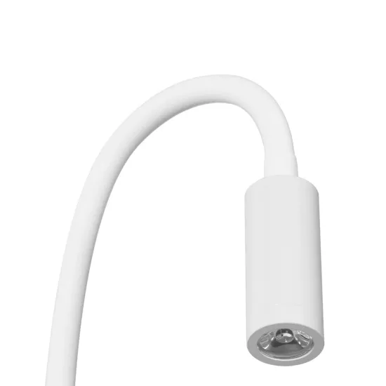 GOOSE 61688 Μοντέρνο Φωτιστικό Τοίχου - Απλίκα Ξενοδοχείου Reading Light LED 3W 300lm 36° AC 220-240V IP20 Θερμό Λευκό 2700K - CREE XPE Chip & TÜV SÜD Driver - Λευκό Ματ - Μ6.5 x Π15 x Υ24.5cm - 3 Χρόνια Εγγύηση