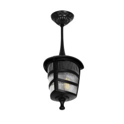 ZARDIN 203-0204 Vintage Φωτιστικό Οροφής με Ντουί 1 x E27 AC 220-240V IP44 - Μαύρο - Μ17 x Π17 x Υ22cm