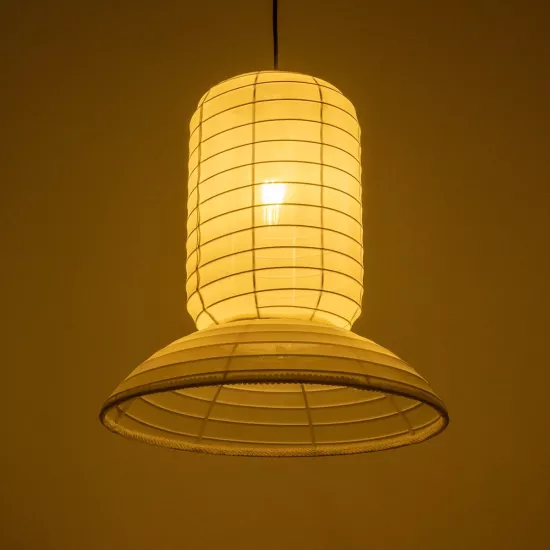 ROMINA 62002 Μοντέρνο Κρεμαστό Φωτιστικό Οροφής με Ντουί 1 x E27 AC 220-240V IP20 - Λευκό - Μ40 x Π40 x Υ28cm