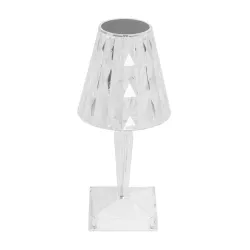 CRYSTAL 62042 Μοντέρνο Επιτραπέζιο Φωτιστικό Πορτατίφ LED 1W 100lm 360° DC 5V USB-C με Επαναφορτιζόμενη Μπαταρία Li-ion 3.7V 1600mAh IP44 Πολύχρωμο RGBW με Χειριστήριο Dimmable - Sanan SMD Chip - Διάφανο - Μ11.5 x Π11.5 x Υ25.5cm - 3 Χρόνια Εγγύηση