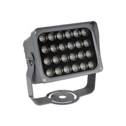 FLOODXENA 90128 Προβολέας Σποτ Wall Washer LED 24W 2640lm 10° AC 220-240V Αδιάβροχο IP65 Θερμό Λευκό 2700K - Bridgelux SMD Chip - Γκρι Ανθρακί - Μ18 x Π13.5 x Υ18cm - 3 Χρόνια Εγγύηση