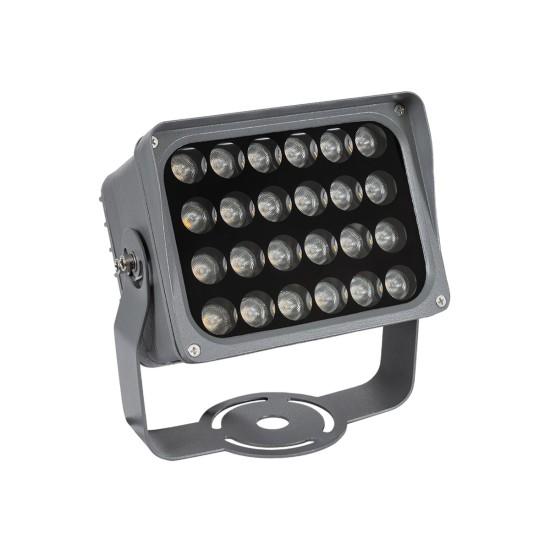 FLOODXENA 90128 Προβολέας Σποτ Wall Washer LED 24W 2640lm 10° AC 220-240V Αδιάβροχο IP65 Θερμό Λευκό 2700K - Bridgelux SMD Chip - Γκρι Ανθρακί - Μ18 x Π13.5 x Υ18cm - 3 Χρόνια Εγγύηση