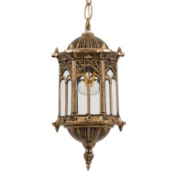 DARCY 00656 Vintage Κρεμαστό Φωτιστικό Οροφής με Ντουί 1 x E27 AC 220-240V IP20 - Μπρούτζινο & Διάφανο - Μ15.5 x Π15.5 x Υ32.5cm