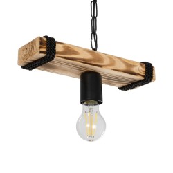 GLISTER 201-0001 Vintage Κρεμαστό Φωτιστικό Οροφής με Ντουί 1 x E27 AC 220-240V IP20 - Μπεζ & Μαύρο - Μ30 x Π9 x Υ10cm