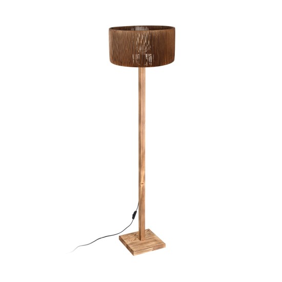 HOLZ 203-0252 Μοντέρνο Επιδαπέδιο Φωτιστικό Μονόφωτο 1 x E27 IP20 Μπέζ Ξύλο - Μ30 x Π30 x Y140cm