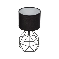 SHAPE 202-0059 Μοντέρνο Eπιτραπέζιο Φωτιστικό Πορτατίφ Μονόφωτο 1 x E27 IP20 Μαύρο Μέταλλο με Μαύρο Ύφασμα - Μ17 x Π17 x Υ30cm