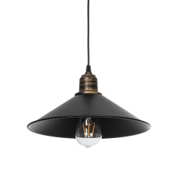 FERRO 203-0082 Μοντέρνο Κρεμαστό Φωτιστικό Οροφής με Ντουί 1 x E27 AC 220-240V IP20 - Μαύρο & Μπρούτζινο - Μ30 x Π30 x Υ15cm