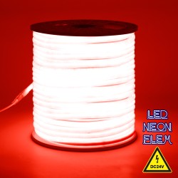 NEOTUBE 70583 Ταινία Neon Flex LED 12W/m 600lm/m 360° DC 24V Αδιάβροχο IP65 120 x SMD2835 Chip/m Κόκκινο Dimmable - Sanan SMD Chip - Μ100 x Π1.3 x Υ1.3cm - 3 Χρόνια Εγγύηση