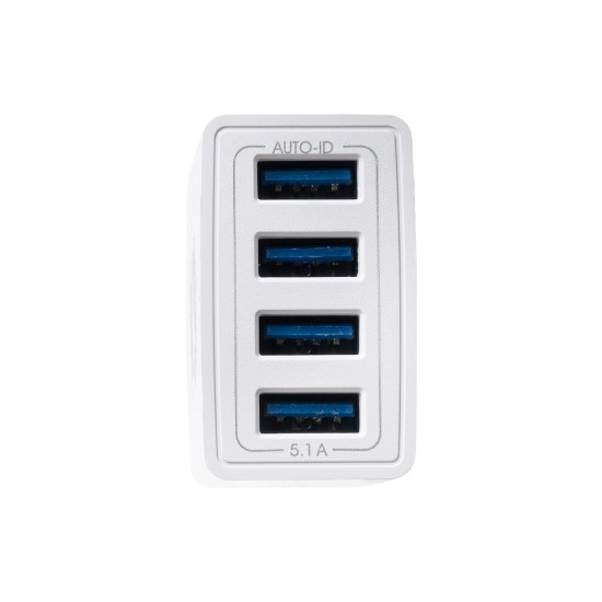 69997 Φορτιστής Πρίζας Charger 4 x Type-A USB Port DC 5V 5.1A Max 5W 69997 Φορτιστής Πρίζας Charger 4 x Type-A USB Port DC 5V 5.1A Max 5W
