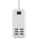 Φορτιστής USB 6 Θέσεων με ON / OFF Διακόπτη 4A 20 Watt 5V DC Λευκός GloboStar 69998