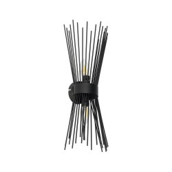 HORN 203-0043 Vintage Φωτιστικό Τοίχου - Απλίκα με Ντουί 2 x E14 AC 220-240V IP20 - Μαύρο - Μ14 x Π17 x Υ44.5cm